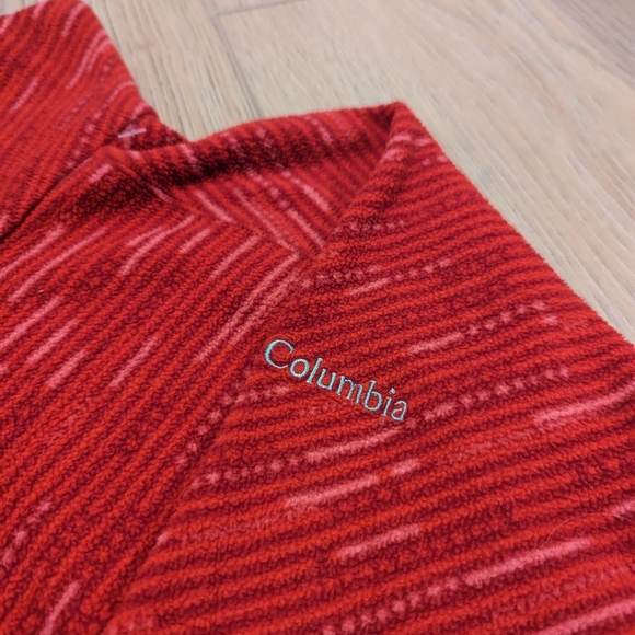 Columbia Quarter Zip Fleece, Red, Snowboarding Skiing Base Layer - Picture 5 of 6